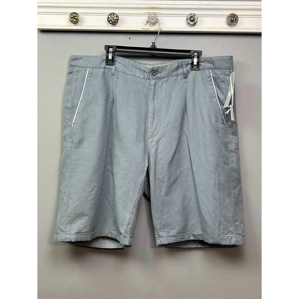 Light Gray Men's Flat-Front Shorts